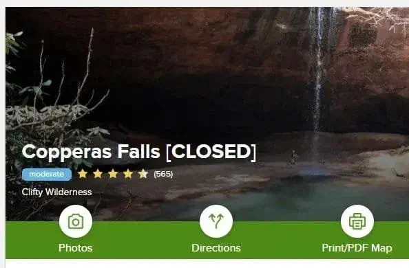 Examples of inaccuracies on AllTrails